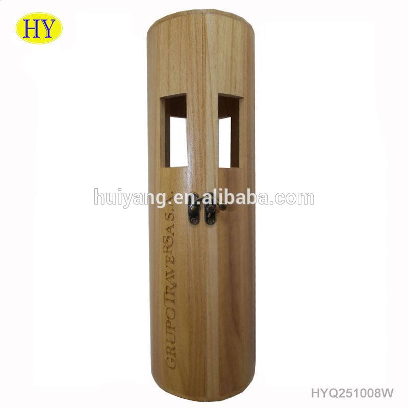 Cheap Discount Wooden Gift Box Wholesale Products Factories - Wholesale Unfinished Cylinder Wood Wine Boxes For One Bottle – Huiyang