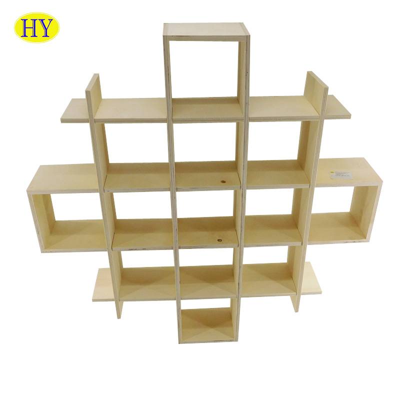 Customized natural unfinished plywood wall shelf wholesale