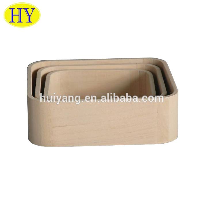 Custom round corner rectangular wood box made in China for sale