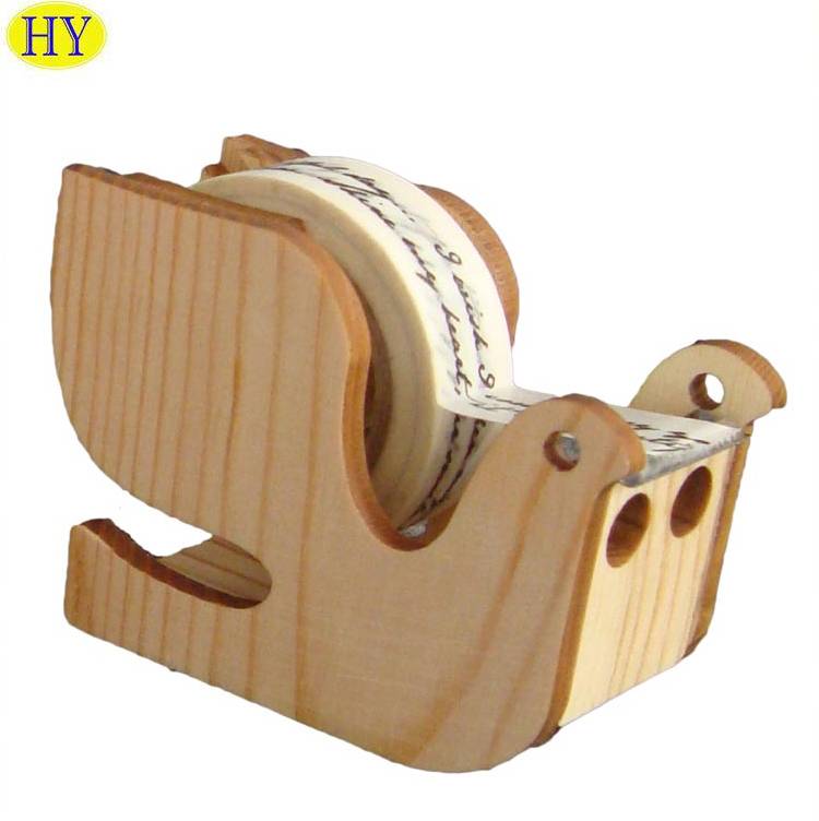 China Wholesale Wooden Craft Suppliers Manufacturers Suppliers - Custom Natural Unfinished Bird Shaped Wooden Tape Dispenser Wholesale – Huiyang