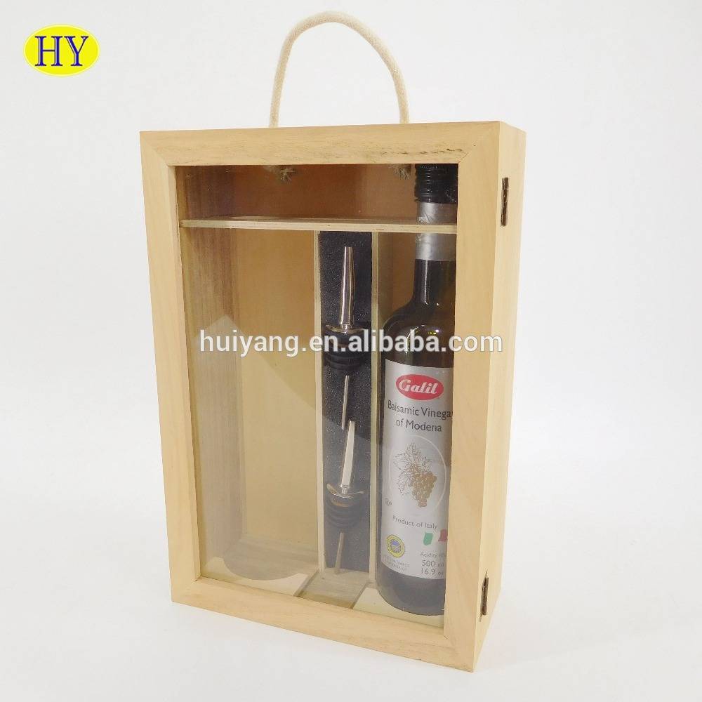 Wholesale Cheap Unfinished Balsa Wooden Olive Oil Bottle Gift Box