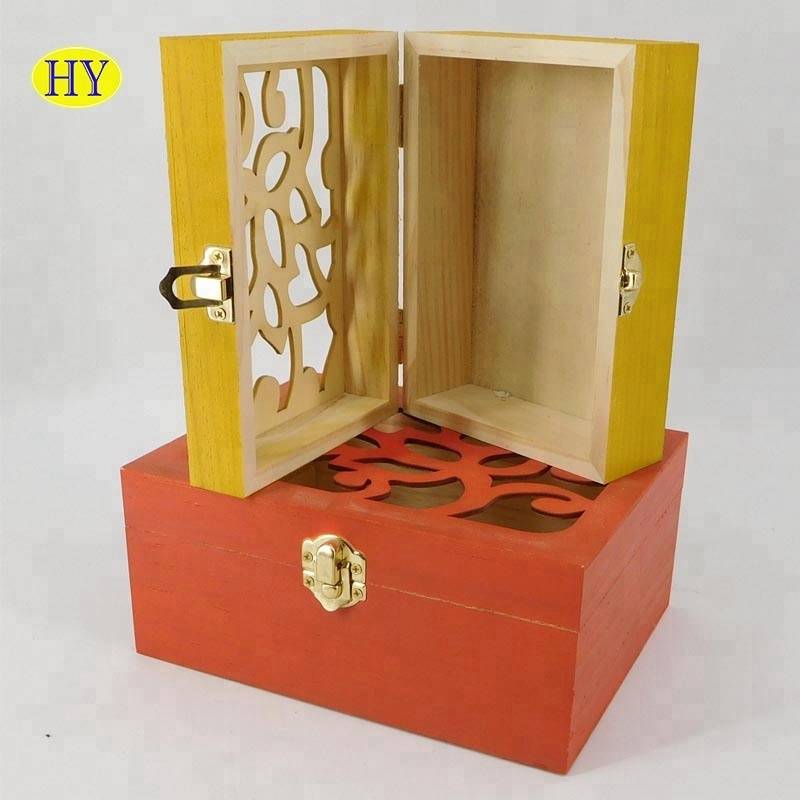 Cheap Discount Wooden Box With Hinged Lid Manufacturers Suppliers - Wholesale Custom Hand Antique Carved Packaging Wooden Gift Craft Box – Huiyang detail pictures
