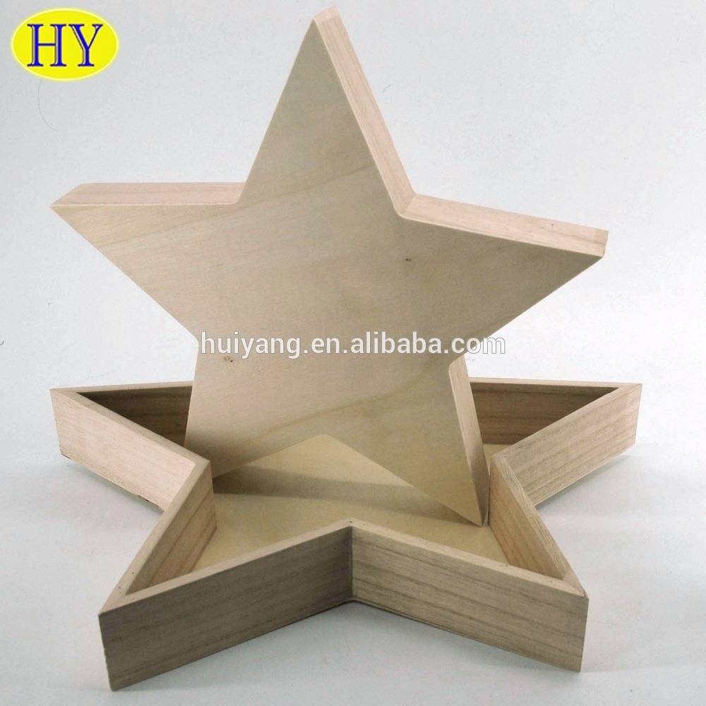 Unfinished custom wholesale star shaped wooden tray for sale