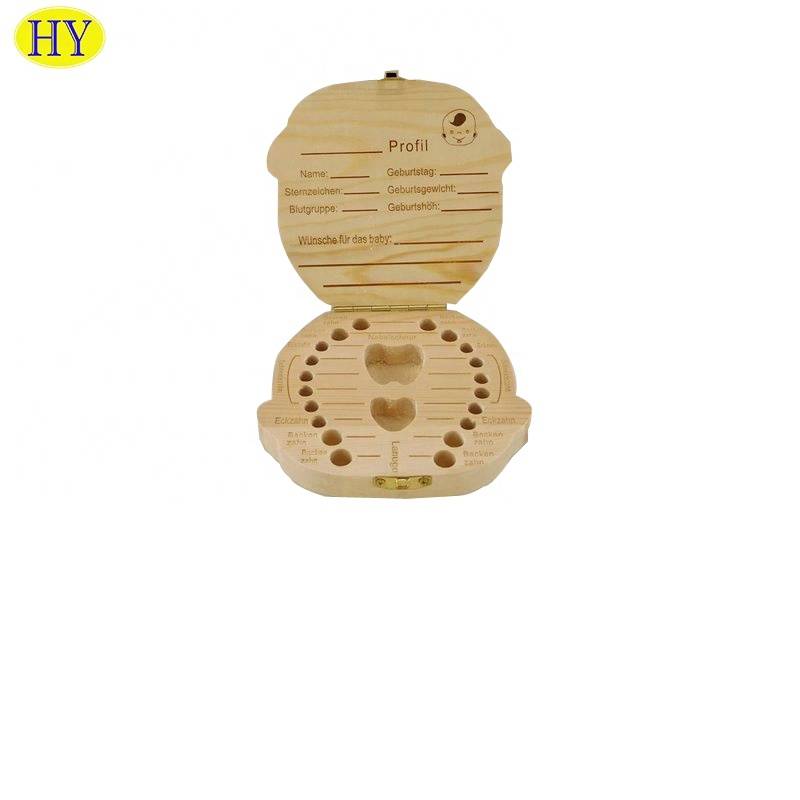 2021 Latest Design Wooden Music Box - Customizable boy girl milk teeth storage box Wood Baby Tooth Box – Huiyang