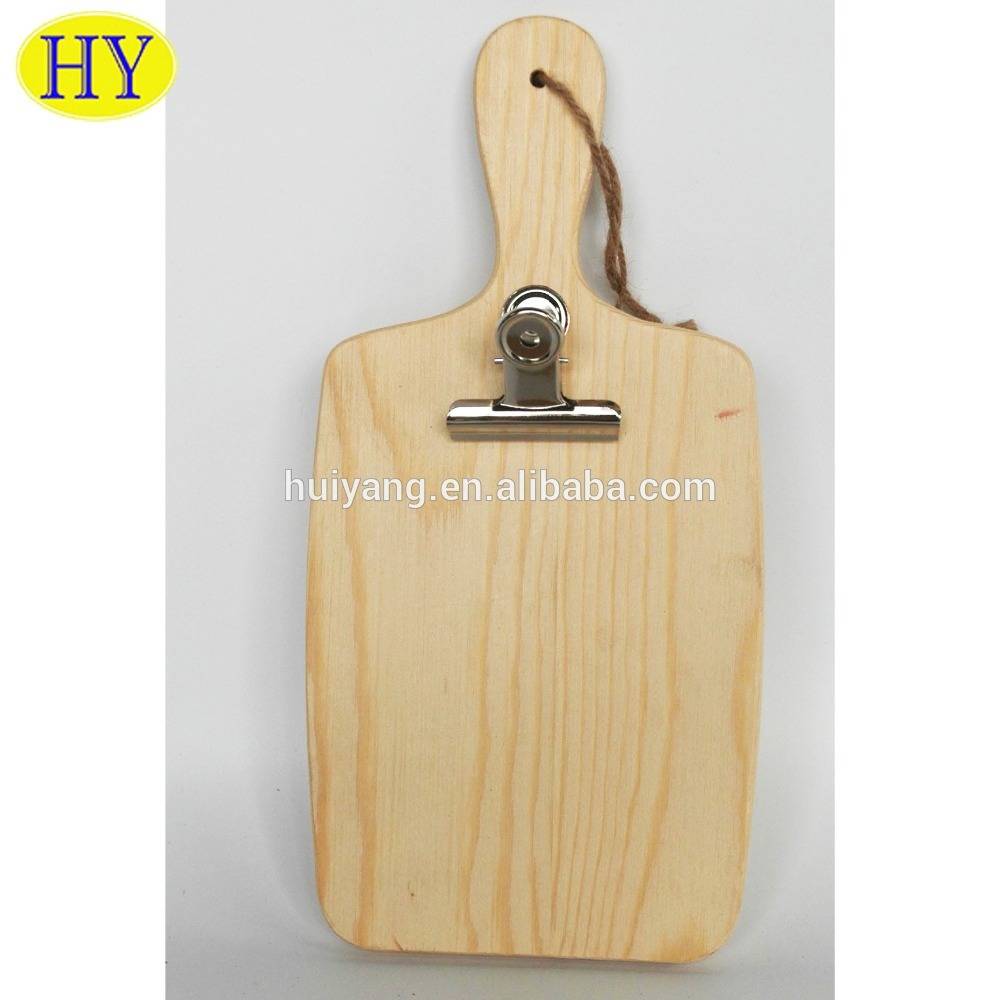 wholesale custom pine wood writing pad board with clips