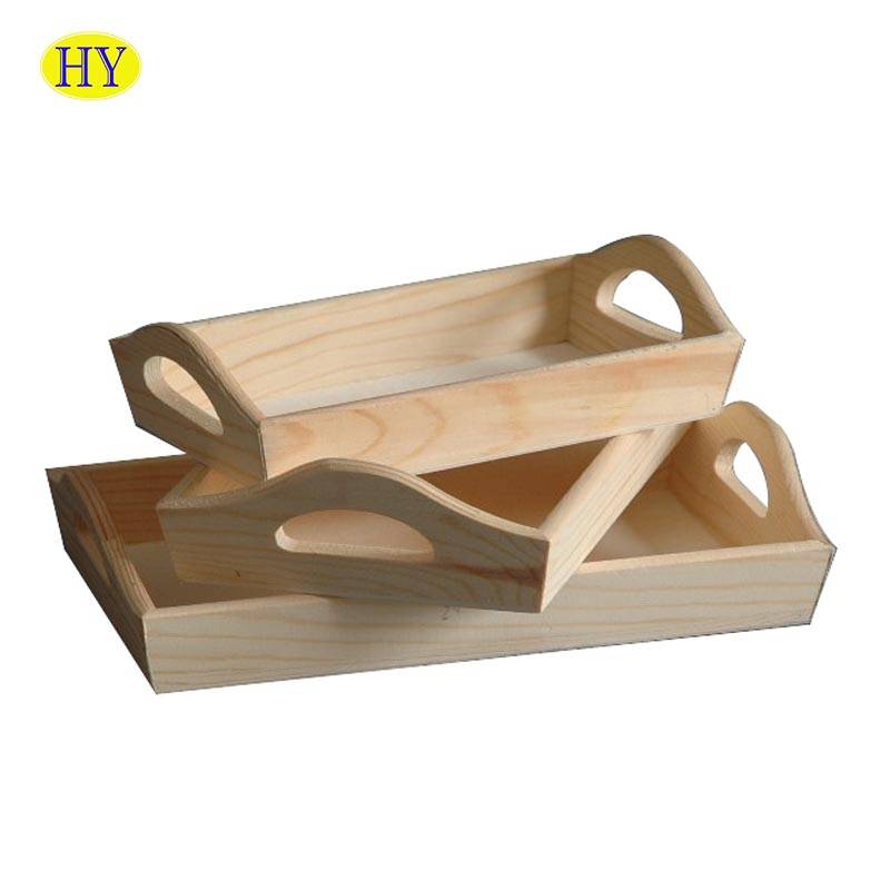 Wholesale Unfinished Wood Serving Trays With Handles For Serving Food