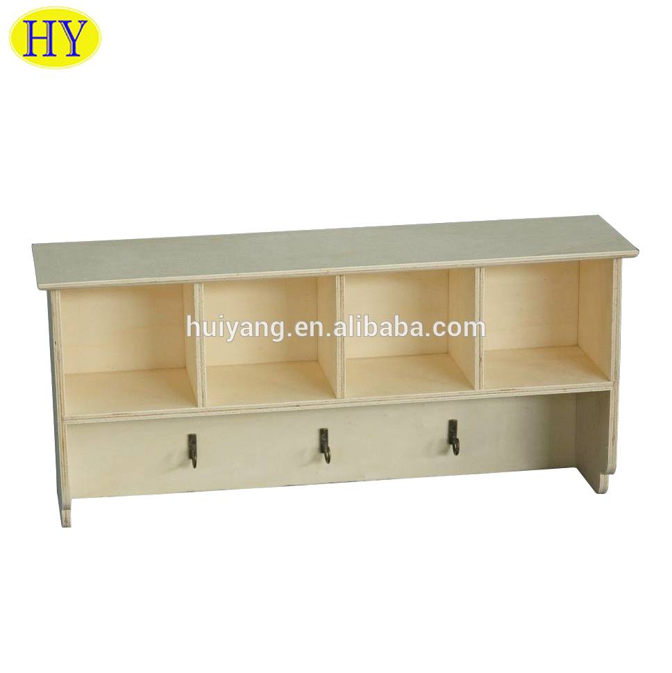 Factory making Wood Beer Carrier - DIY Unfinished Wooden Wall Mounted Clothes Hanger Rack – Huiyang