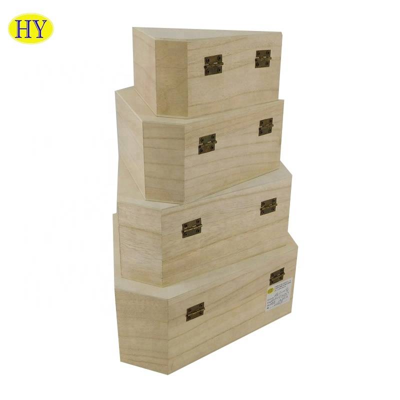 Hot New Products Hexagon Wood Box - Wholesale Custom Sale Craft Luxury Wooden Triangular shape Gift Box – Huiyang