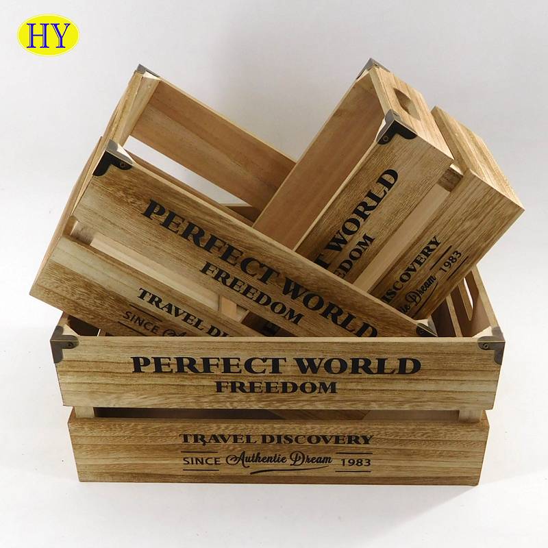 Cheap Discount Wooden Box Frame Product Factory - custom cheap MDF with wood veneer crate for storage wholesale – Huiyang