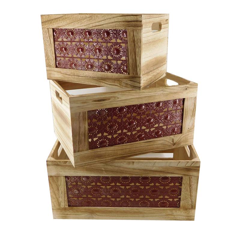 Cheap Discount Bulk Wooden Crates Product Factory - Wooden crates wholesale handicraft wooden craft rustic wooden crate – Huiyang