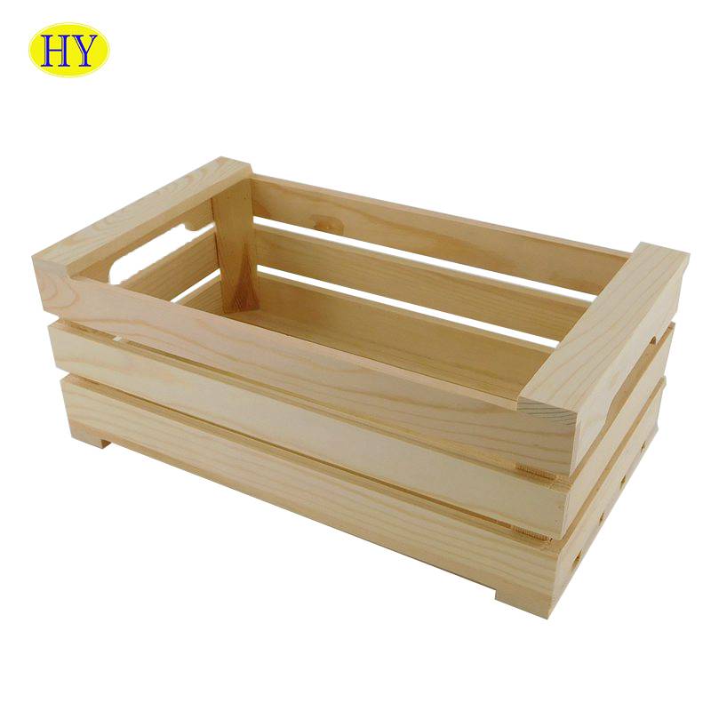 Cheap Wholesale Unfinished  Wood  Vegetable Crate For Sale