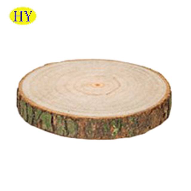 Round Cut Unfinished Natural Wood Slice Coaster with Tree Bark