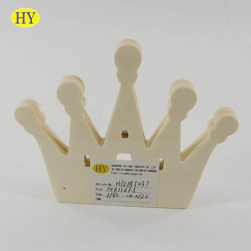 Cheap natural unfinished imperial crown shape plywood decoration  wholesale