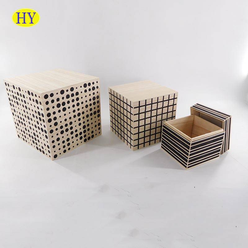 Hot sale Unfinished Jewelry Box - Custom wooden packaging box wholesale – Huiyang