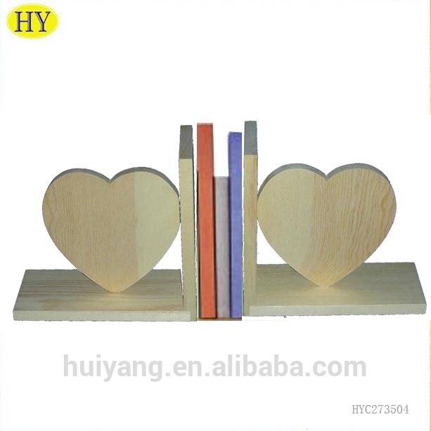 Hot sale custom unfinished wood book end stand