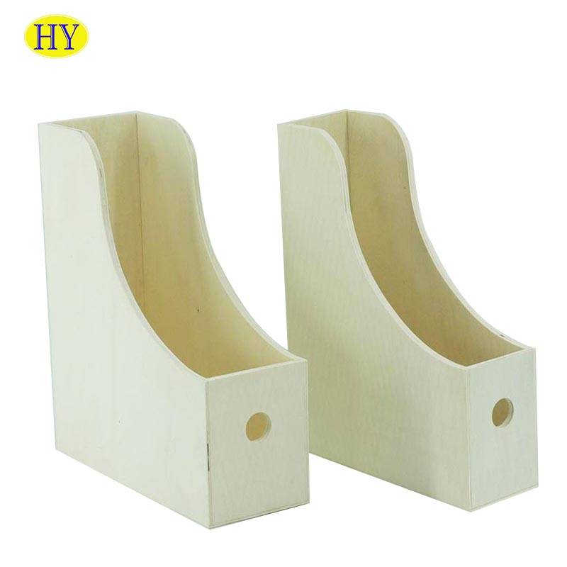 China Wholesale Wooden Coaster Product Factory - Custom Cheap Unfinished Wood Stationery Magazine File holder – Huiyang