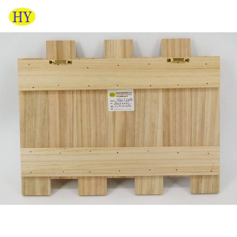 Custom natural fence shape wooden key holder wholesale