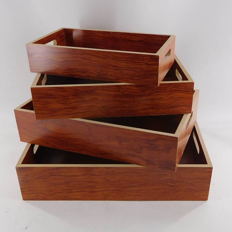 wooden tray with cutting handles for storay wholesale