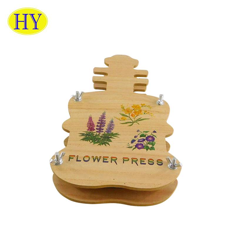 Cheap Discount Wooden Round Cheese Board Product Factory - Nature Craft Wooden Art flower press board Learning Educational Toy For Kids – Huiyang