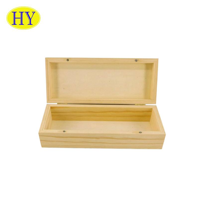 Discount Price China Low Price Natural Color Clear Window Presentation Wooden Boxes with Dividers