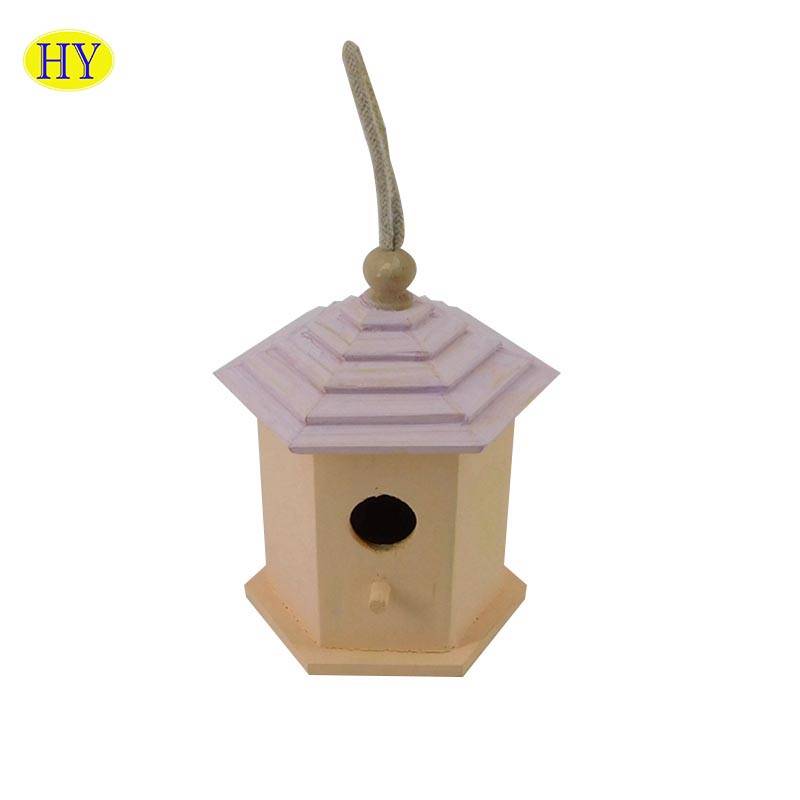 Wholesale DIY Hanging Wood Bird Cage for Outdoor