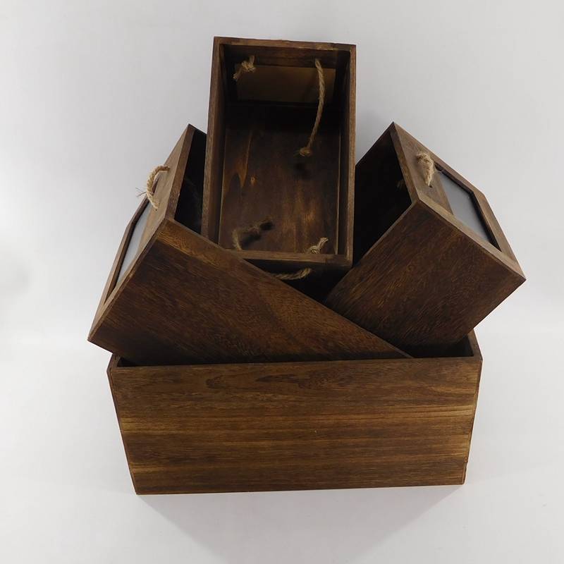 China Wholesale Wood Box Products Factories - Custom Wholesale Wooden Crates with Blackbaord – Huiyang