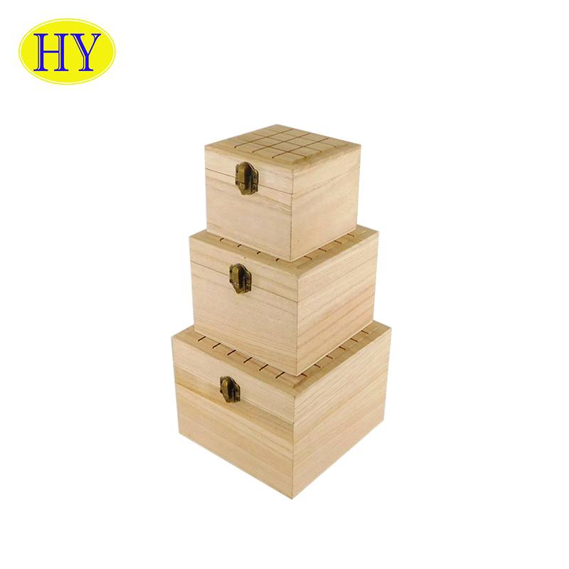 China Wholesale Unfinished Jewelry Box Product Factory - Wholesale Custom Laser Cut Lid Wooden Storage Box – Huiyang