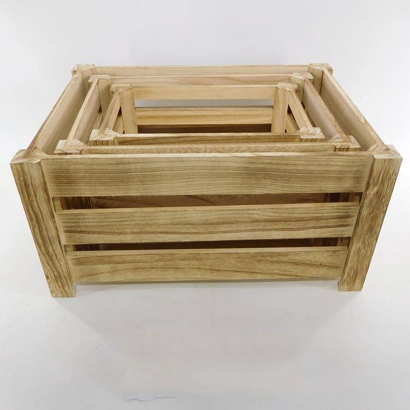 custom wooden slat box wholesale