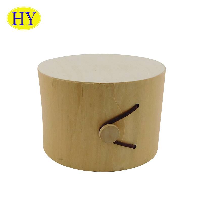 Christmas Packaging Cheaper Small Round Wooden Boxes Unfinished Wood Box