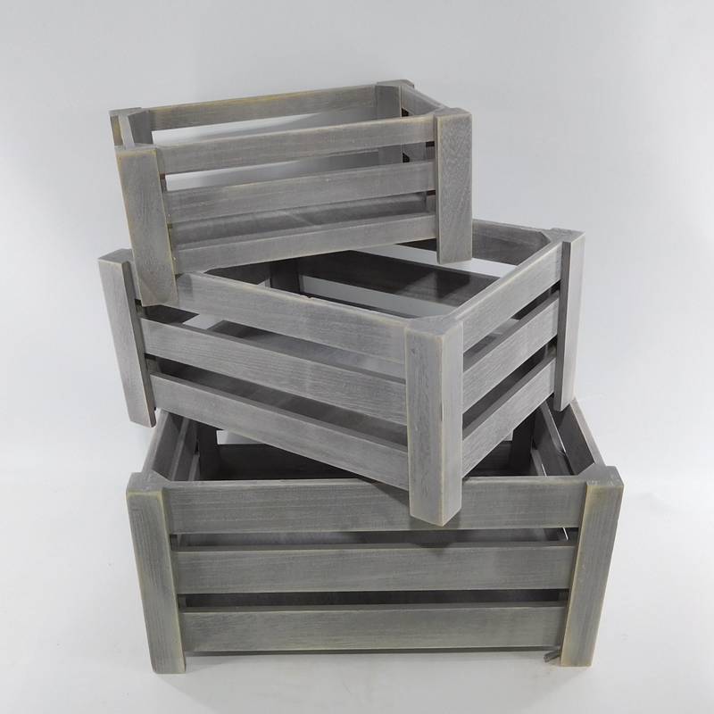 custom wooden slat crate box wholesale