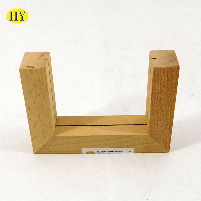 Discount wholesale Wooden Display Crates - Custom Handmade natural unfinished cheap wooden menu holder – Huiyang