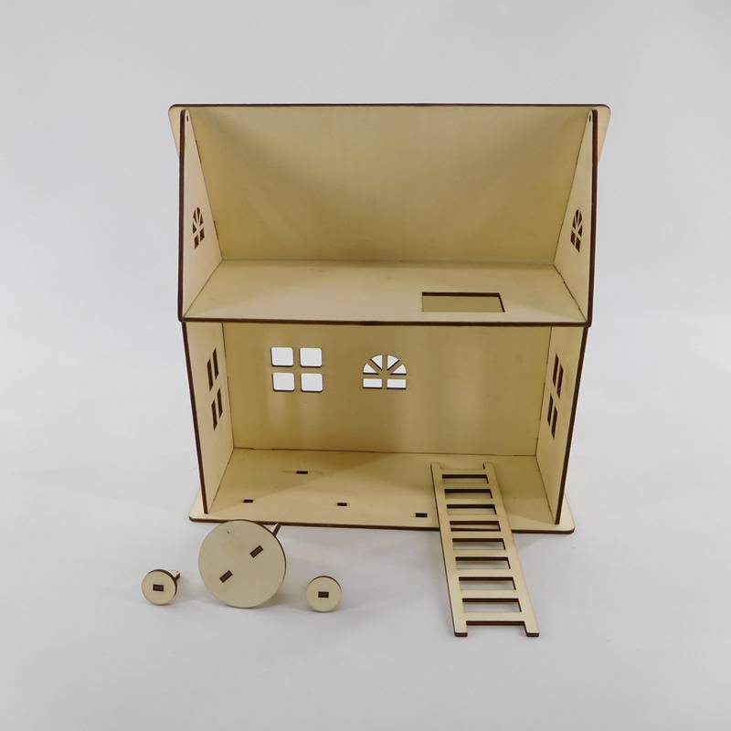 custom unfinished knock down wooden doll house wholesale