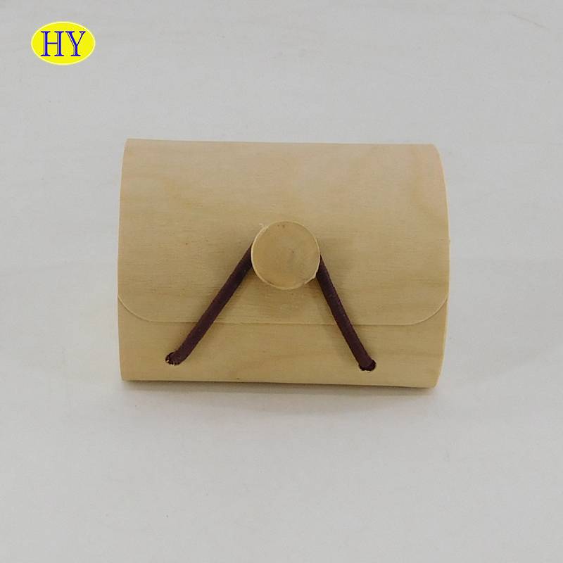 natural unfinished small wood veneer jewelry package box wholesale