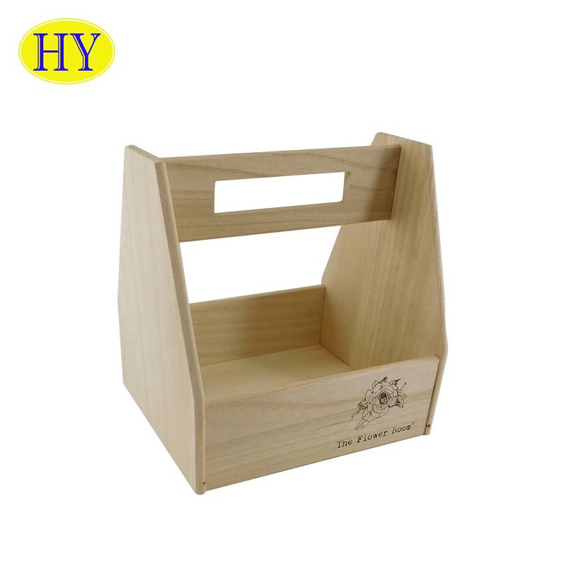 Eco-friendly Antique Portable Wood Wine Beer Crate Holder Wooden Wine Box