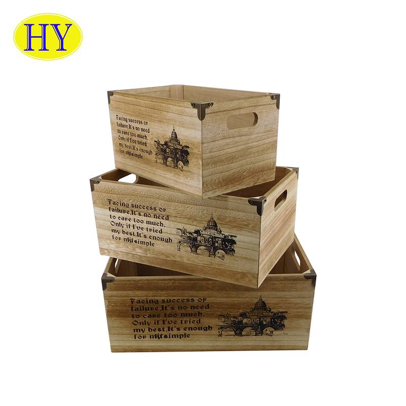 Factory wholesale Wooden Box With Lid - New Designed Classic Style Wooden Crate For Fruit Or Vegetable – Huiyang