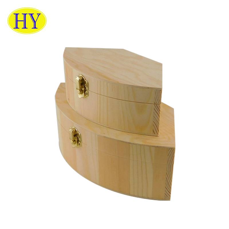 Wholesale  Unifinshed Custom Shape Pine Wooden Boxes For Gifts