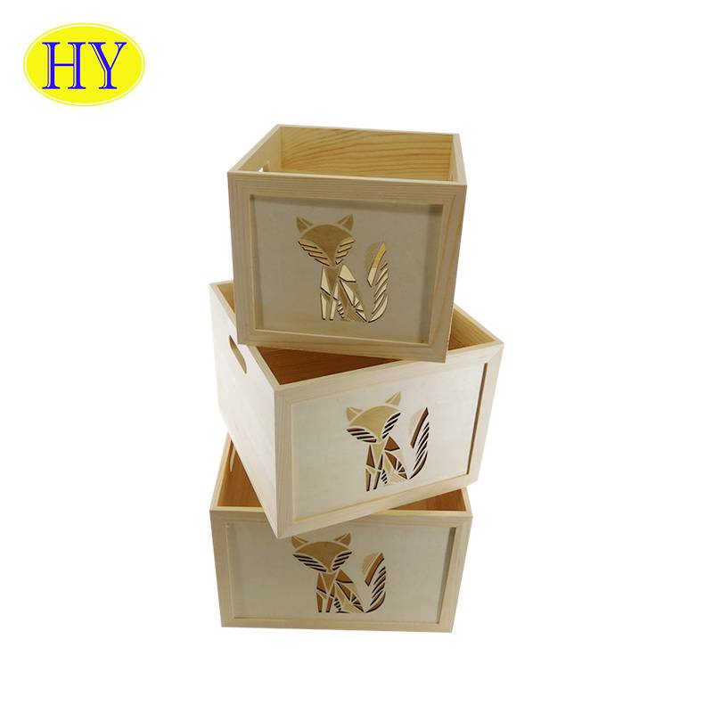 Online Exporter Wooden Storage Crates - Simple style hand made lightweight stackable vegetables wood crate gift box – Huiyang