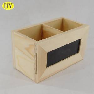 Natural Wood Finish boxes, Multipurpose Storage box with Chalkboard Signs