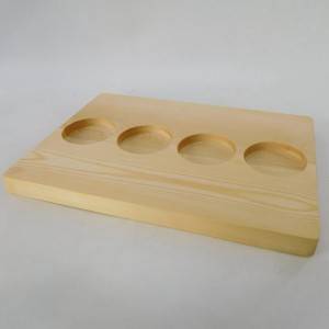 Straight Wood Beer-tray Flight Tray with 4-divots