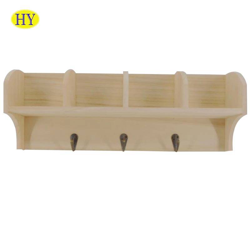 Excellent quality Oiling Chopping Board - DIY Unfinished Wooden Wall Mounted Towel  Hanger Rack – Huiyang