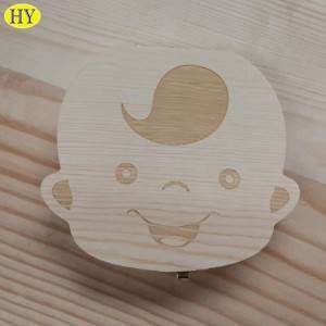 Wooden Kids Keepsake Teeth Organizer Children Tooth Container Baby Tooth Box for boy or girl
