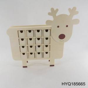 Wooden Unfinished Christmas Sleigh Reindeer Tree Advent Calendar
