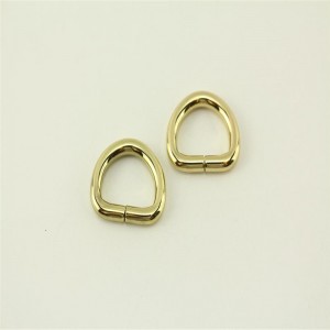 Small Metal Gold Welded D Ring Buckle for pet leash