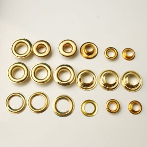 Custom brass matel color plating eyelet metal eyelets for bags