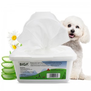 Factory wholesale boxed 100 counts cleaning pet bacterial wipes for dogs and cats
