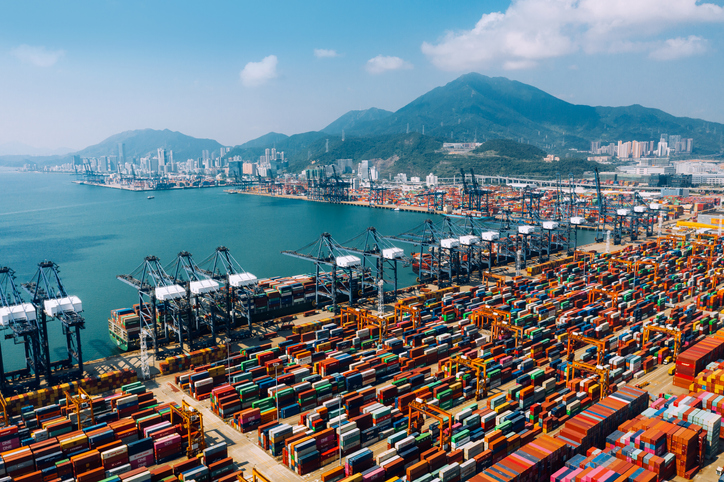 Container ship terminal in Shenzhen, China