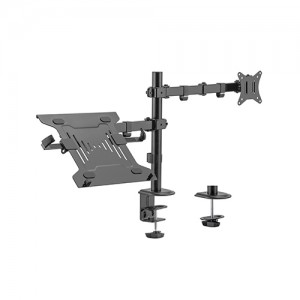 Steel Monitor Arm With Laptop Tray For Most 17”...