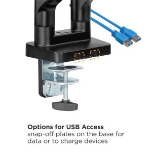 Dual Monitor Heavy-duty Spring-assisted Monitor Arm with Usb Ports For most 17″~35″ Monitors