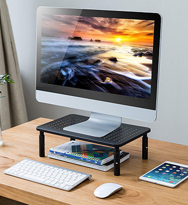 Ventilated Height Adjustable Monitor/laptop Stand Ideal For Laptops And 13”To 32”Monitors