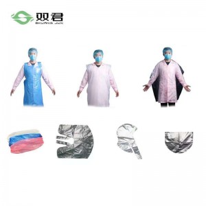 Worldchamp Body guard product line. Disposable PE Apron, Arm sleeves cover, Cape&caps.